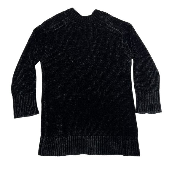 Wilfred Aritzia Chenille V Neck Sweater Women's S Black Tunic Pullover Chunky - Picture 2 of 7